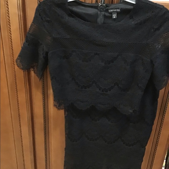 2 pc set Express top skirt lady girl size XSmall 0 black lacy EUC outfit dress - Picture 6 of 16